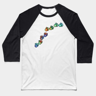 Psychedelic Paw Prints Baseball T-Shirt